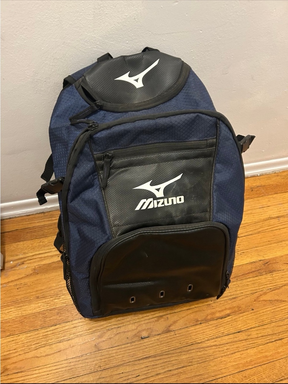 Mizuno Navy and Black Athletic Backpack with Front Logo